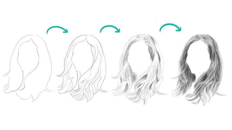 How To Draw Hair In Four Steps